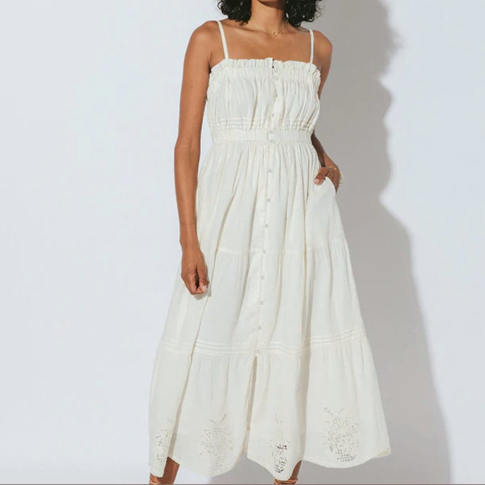 Cleobella Isabel Ankle Dress | Ivory | XS